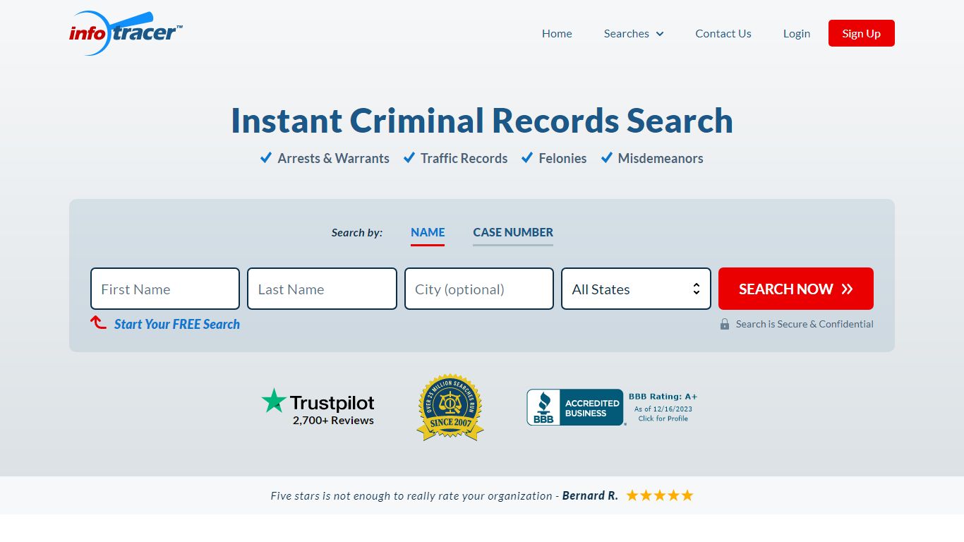 Criminal Records Search | All 50 States | InfoTracer